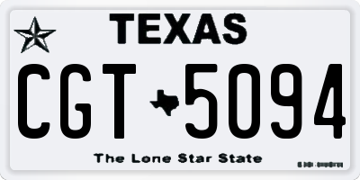 TX license plate CGT5094