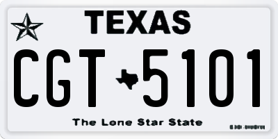 TX license plate CGT5101