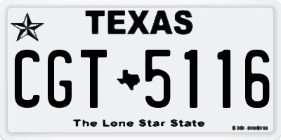 TX license plate CGT5116