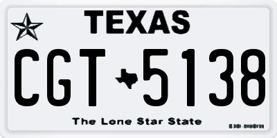 TX license plate CGT5138