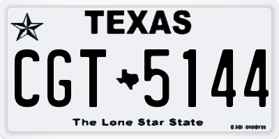 TX license plate CGT5144