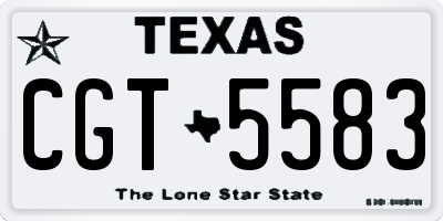 TX license plate CGT5583