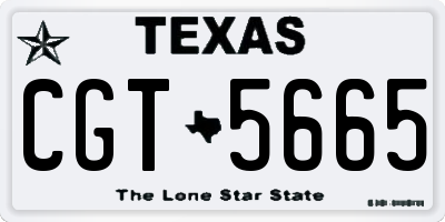 TX license plate CGT5665