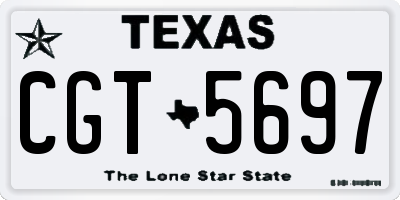 TX license plate CGT5697