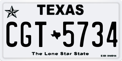TX license plate CGT5734