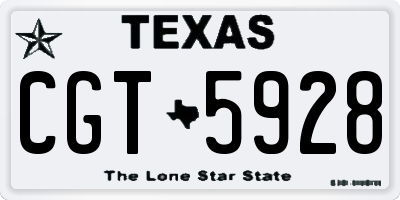 TX license plate CGT5928