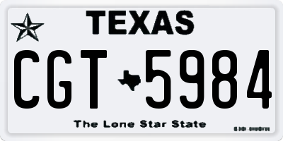 TX license plate CGT5984