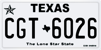 TX license plate CGT6026