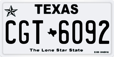 TX license plate CGT6092
