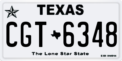 TX license plate CGT6348