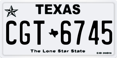 TX license plate CGT6745
