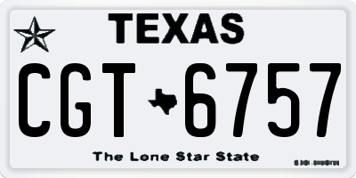 TX license plate CGT6757