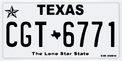 TX license plate CGT6771