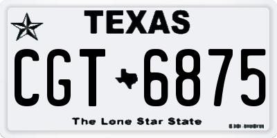 TX license plate CGT6875