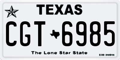 TX license plate CGT6985