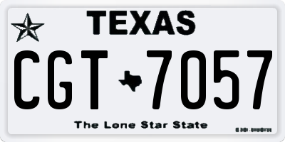 TX license plate CGT7057