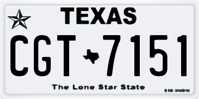 TX license plate CGT7151