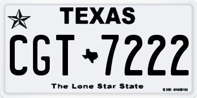 TX license plate CGT7222