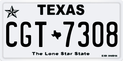 TX license plate CGT7308