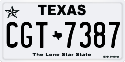 TX license plate CGT7387
