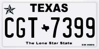 TX license plate CGT7399