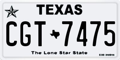 TX license plate CGT7475