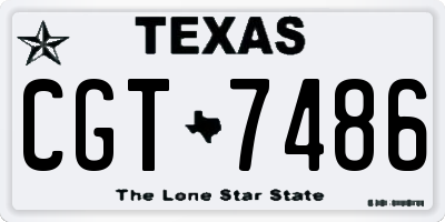 TX license plate CGT7486