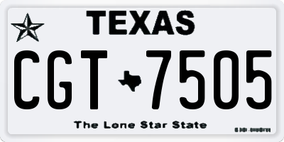 TX license plate CGT7505