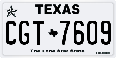 TX license plate CGT7609