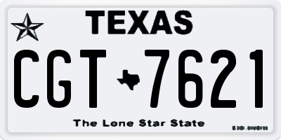 TX license plate CGT7621