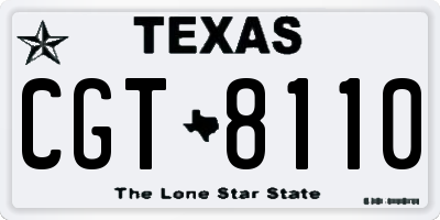 TX license plate CGT8110