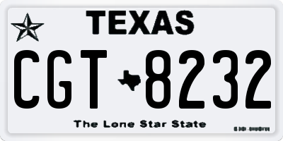 TX license plate CGT8232