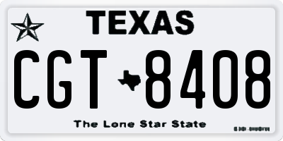 TX license plate CGT8408
