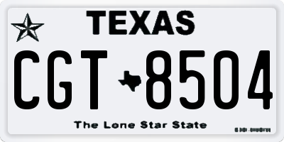 TX license plate CGT8504
