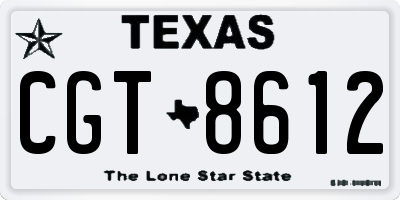 TX license plate CGT8612