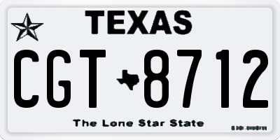 TX license plate CGT8712