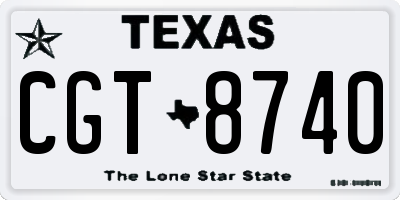 TX license plate CGT8740