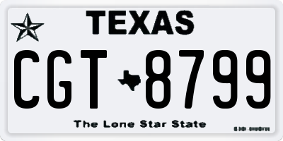 TX license plate CGT8799
