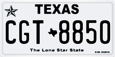 TX license plate CGT8850