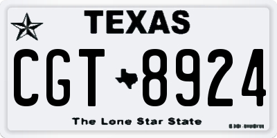 TX license plate CGT8924