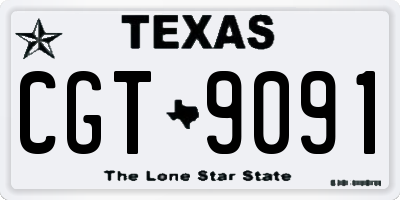 TX license plate CGT9091