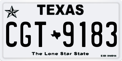 TX license plate CGT9183