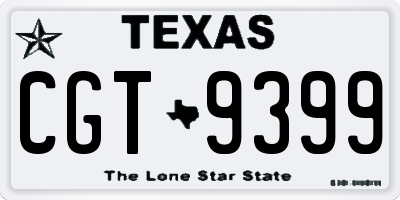 TX license plate CGT9399