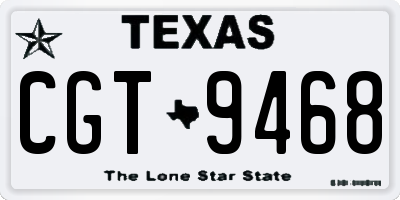 TX license plate CGT9468