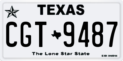 TX license plate CGT9487