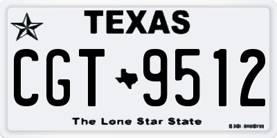 TX license plate CGT9512