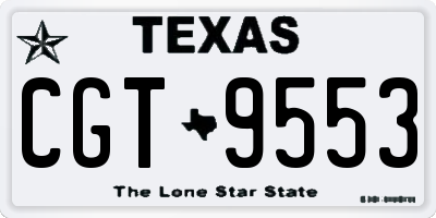 TX license plate CGT9553