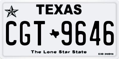 TX license plate CGT9646