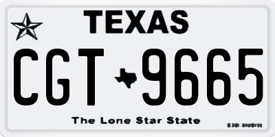 TX license plate CGT9665