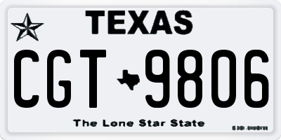 TX license plate CGT9806